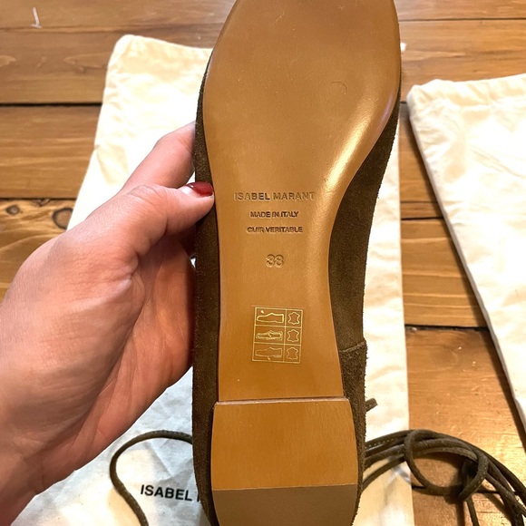 - Isabel Marant "Leo" Studded Lace-Up Ballet Flats, size 38 - Picture 7 of 11